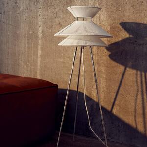 FRANDSEN Lampa stojąca Kiku, biały / opal, salon / jadalnia, tkanina / materiał / jedwab, design