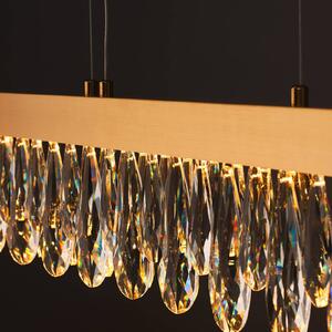 Brilliant Lampa wisząca kryształowa Celestia, możliwość ściemniania, mosiężny / złoty, salon / jadalnia, metal