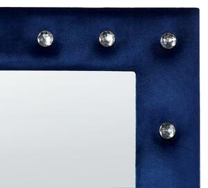 Lustro stojące podłogowe welurowe glamour 50 x 150 cm niebieskie Ansouis Beliani