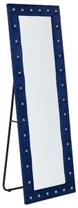Lustro stojące podłogowe welurowe glamour 50 x 150 cm niebieskie Ansouis Beliani