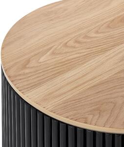 Nowoczesny stolik kawowy ława do salonu ze schowkiem MDF jasne drewno z czarnym Kirkwood Beliani