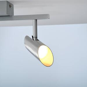Brilliant Reflektor sufitowy LED Risell, długość 35 cm, kolor aluminium możliwość ściemniania, aluminiowy / szary / cynkowy, salon / jadalnia, aluminium, nowoczesny