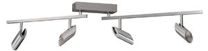 Brilliant Reflektor sufitowy LED Risell, długość 104 cm, kolor aluminium możliwość ściemniania, aluminiowy / szary / cynkowy, salon / jadalnia, aluminium, nowoczesny