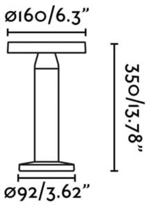 FARO BARCELONA Lampa stołowa LED Cairo, czarna, tworzywo sztuczne, IP44, 21 cm możliwość ściemniania, czarny, salon / jadalnia, tworzywo sztuczne, nowoczesny