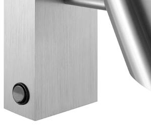Brilliant Reflektor ścienny LED Risell, szerokość 9 cm, metal w kolorze aluminium możliwość ściemniania, aluminiowy / szary / cynkowy, salon / jadalnia, aluminium, nowoczesny
