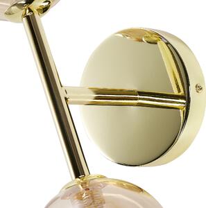 Nowoczesna lampa ścienna 2-punktowa stalowa ze szkłem złota Ramis Beliani