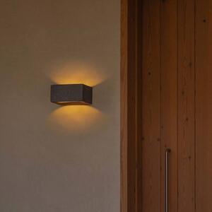 FARO BARCELONA Kinkiet zewnętrzny LED Glint, aluminiowy / szary / cynkowy, beton, nowoczesny