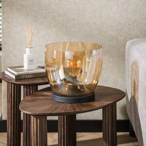 ZIJLSTRA Lampa stołowa Kopje, kremowy / amber, salon / jadalnia, szkło, nowoczesny