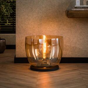 ZIJLSTRA Lampa stołowa Kopje, kremowy / amber, salon / jadalnia, szkło, nowoczesny