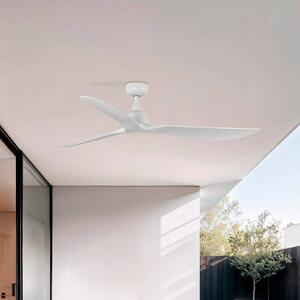 FARO BARCELONA Wentylator sufitowy Outwood, biały, DC, cichy, Ø 150 cm, IP44 Outwood, biały / opal, salon / jadalnia, tworzywo sztuczne, nowoczesny