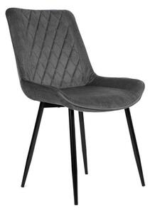 Krzesło tapicerowane ciemnoszare ▪️ BELINI (DC-6020) ▪️ welurowe