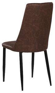 Nowoczesny zestaw 2 krzeseł do jadalni ekoskóra metalowe nogi brązowy Clayton Beliani
