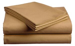 Prześcieradło bawełniane brązowe 140x240 cm Rozmiar: 140 x 240 cm (Pojedyncze łóżko), Waga (gęstość włókien): Standard (135 g/m2)