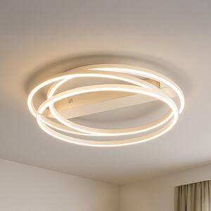 FISCHER & HONSEL Lampa sufitowa LED Kiku, możliwość ściemniania, kremowy / amber, salon / jadalnia, metal, nowoczesny