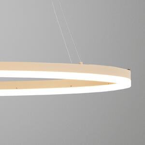 FISCHER & HONSEL Lampa wisząca Silvio, możliwość ściemniania, kremowy / amber, salon / jadalnia, metal, nowoczesny