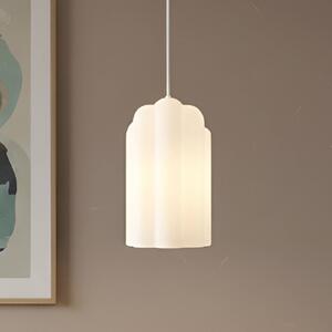 Lampa wisząca szklana Lunja Lucande, biały / opal, salon / jadalnia, szkło, nowoczesny