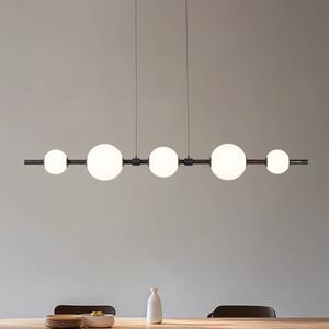 Lampa wisząca Tanira Lucande, możliwość ściemniania, czarny, salon / jadalnia, metal, nowoczesny