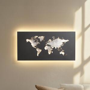 Kinkiet LED World Lucande, czarny, salon / jadalnia, metal, nowoczesny