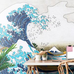 Tapeta reprodukcja Wielka fala z Kanagawy - Katsushika Hokusai