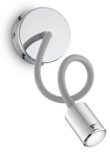 IDEAL LUX Kinkiet LED Focus 1, chromowy / srebrny, salon / jadalnia, metal, nowoczesny
