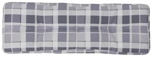 Poduszka na paletę, szara krata, 120x40x12 cm, tkanina