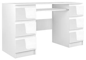 Lakierowane biurko Liner 3X - biały połysk