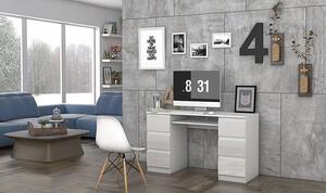 Lakierowane biurko Liner 3X - biały połysk