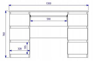 Duże nowoczesne biurko Liner 2X - dąb sonoma