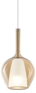 IDEAL LUX Lampa wisząca Kalique, możliwość ściemniania, kremowy / amber, salon / jadalnia, tworzywo sztuczne, nowoczesny