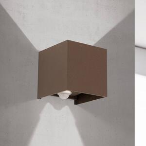 ORION Lampa zewnętrzna z czujnikiem ruchu Cube-S, brązowy / rdzawy, aluminium, nowoczesny