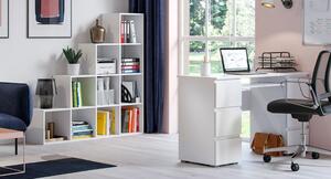Lakierowane białe biurko komputerowe - Aglo 2X
