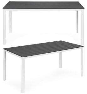 Stół ogrodowy 6-osobowy 156x78 cm polywood meble na taras szare białe MultiGarden