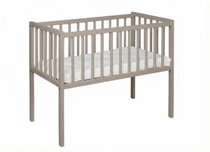Łóżeczko dziecięce 80x40 bukowe Charlie taupe opuszczany bok + materac