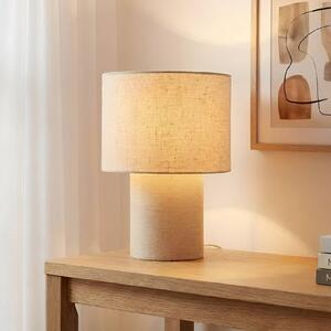 Lampa stołowa Elfie Lindby, kremowy / amber, salon / jadalnia, tkanina / materiał / jedwab, skandynawski