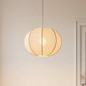 Lampa wisząca Elfie Lindby, możliwość ściemniania, kremowy / amber, salon / jadalnia, tkanina / materiał / jedwab, skandynawski
