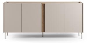 Kremowo-naturalna komoda w dekorze dębu 180x82x40 cm Lucile – Marckeric