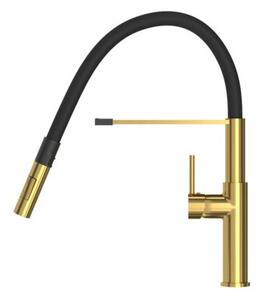 Bateria kuchenna elastyczna Granitan wylewka brushed gold kran soria giÄtki 1 szt