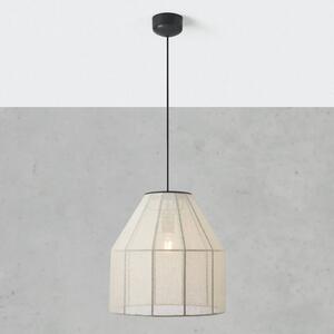 Markslöjd Lampa wisząca Aiko, możliwość ściemniania, kremowy / amber, salon / jadalnia, tkanina / materiał / jedwab