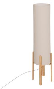 Lampa podłogowa tekstylny klosz RAFA drewniane nogi, Ø 24 x 107 cm