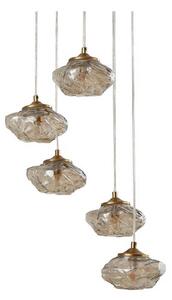 Lindby - Piatra 5 Cluster Lampa Wisząca Bursztynowy/Mosiądz