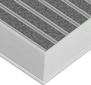 Clean ECO Ryps 40 x 60 cm - ekologiczna wycieraczka aluminiowa szary 17 mm Profil najazdowy