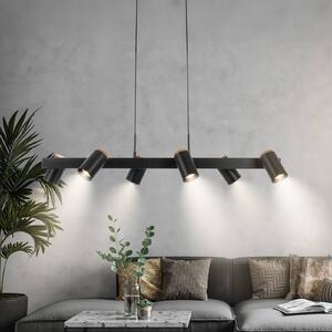 Briloner Lampa wisząca Duta, możliwość ściemniania, czarny, salon / jadalnia, metal, nowoczesny