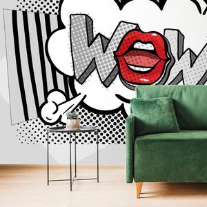 Tapeta stylowy szary pop art - WOW!