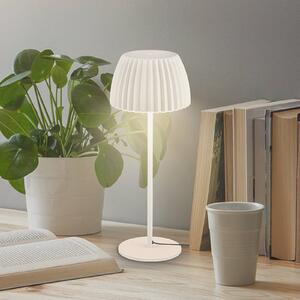 Briloner Lampa stołowa LED Loca, możliwość ściemniania, biały / opal, salon / jadalnia, metal, nowoczesny