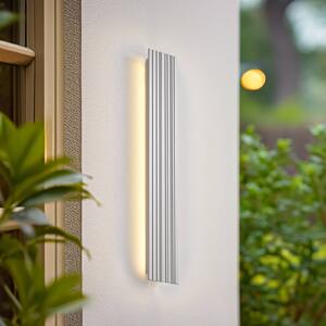 Kinkiet zewnętrzny LED Melira Lucande, aluminiowy / szary / cynkowy, aluminium, nowoczesny