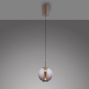 PURE Lampa wisząca designerska Infinity, możliwość ściemniania, brązowy / mosiężny, salon / jadalnia, szkło