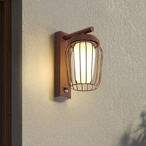 Lampa zewnętrzna z czujnikiem ruchu Chandan Lucande, możliwość ściemniania, brązowy / rdzawy, aluminium, nowoczesny