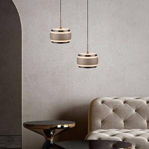 PURE Lampa wisząca Falling Rings, możliwość ściemniania, brązowy / mosiężny, salon / jadalnia, metal, nowoczesny