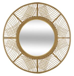 Lustro boho w bambusowej ramie INA, Ø 70 cm