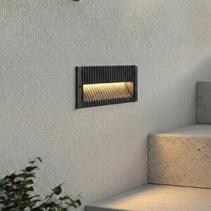 Lucande oprawa wpuszczana ścienna LED Tavion, 25 cm, antracyt, IP65 Tavion, czarny, aluminium, nowoczesny